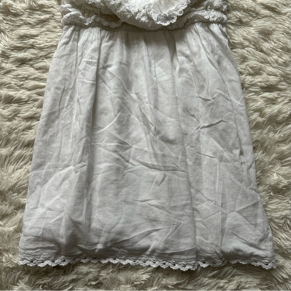 American Eagle Ruffle Upper Back Cutout White Mini Dress New With Tags Size M - Picture 5 of 10